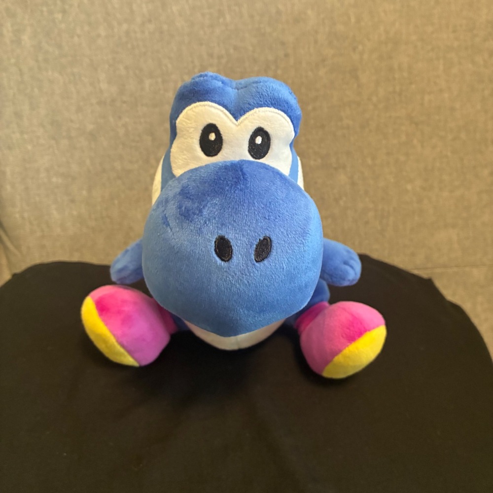 2018 Super Mario Bros Blue Yoshi All Star Plush 8" Little Buddy Nintendo